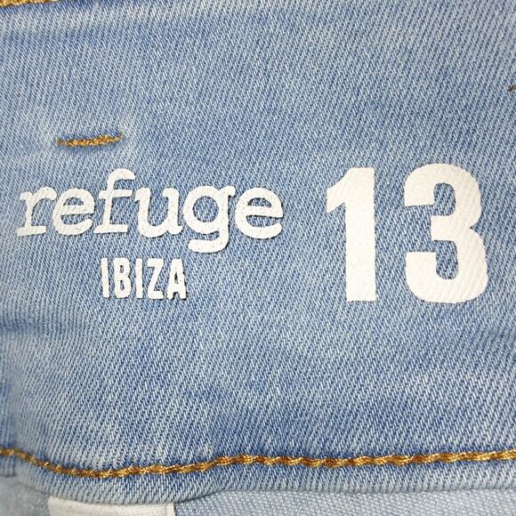 Refuge Jeans 13 Light Wash Distressed High Waist 5 Pocket Plain Pocket Stretch - Picture 5 of 8